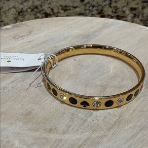 Kate Spade Gold Bracelet with Black and Crystal Accents